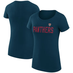 Florida Panthers G-III 4Her by Carl Banks Women's Super-Slim Fit Lightweight Dot Print Team T-Shirt Navy