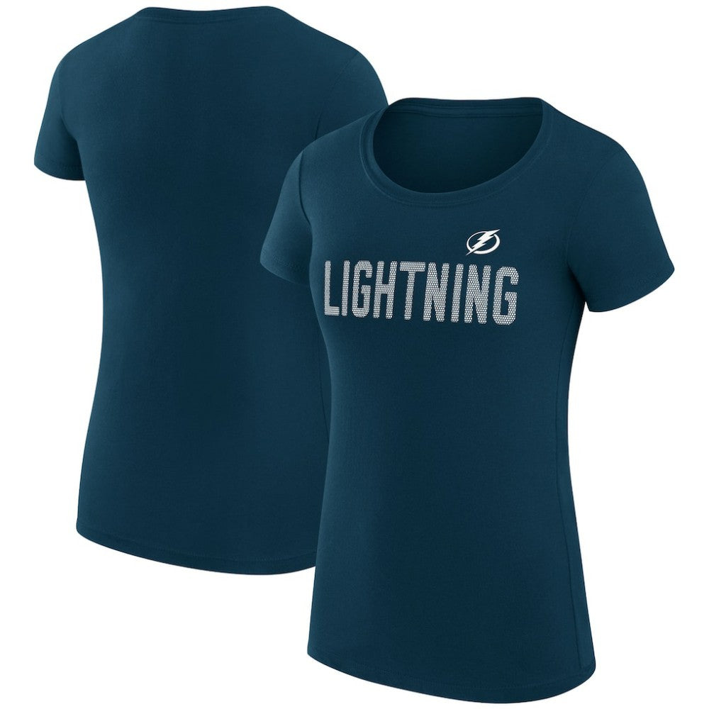 Tampa Bay Lightning G-III 4Her by Carl Banks Women's Super-Slim Fit Lightweight Dot Print Team T-Shirt Navy