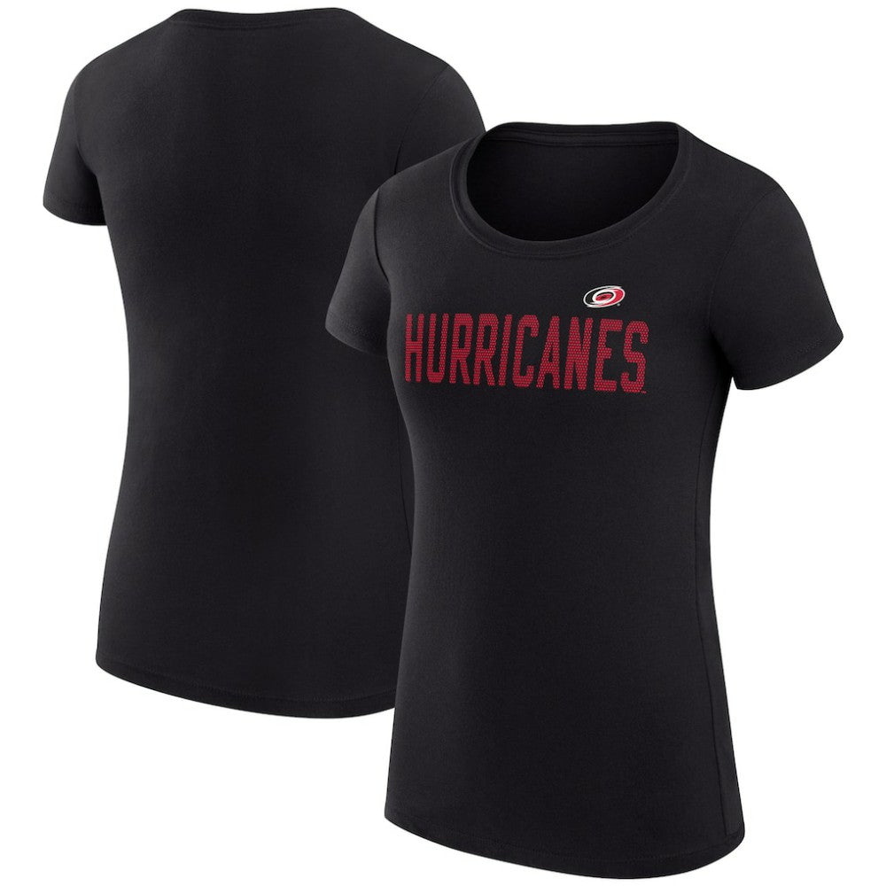 Carolina Hurricanes G-III 4Her by Carl Banks Women's Super-Slim Fit Lightweight Dot Print Team T-Shirt Black