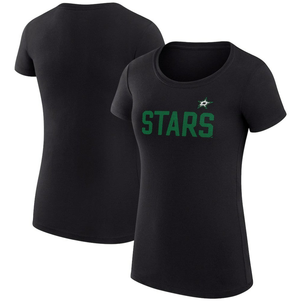 Dallas Stars G-III 4Her by Carl Banks Women's Super-Slim Fit Lightweight Dot Print Team T-Shirt Black
