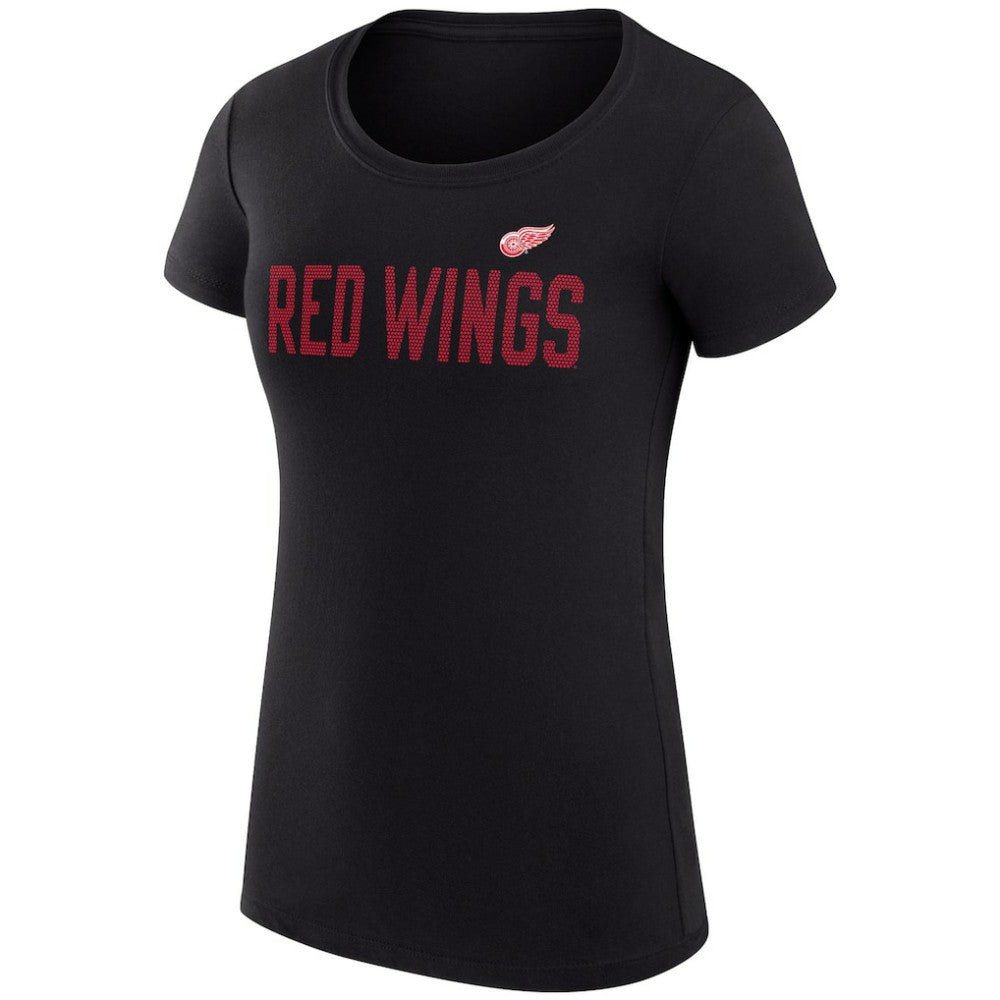Detroit Red Wings G-III 4Her by Carl Banks Women's Super-Slim Fit Lightweight Dot Print Team T-Shirt Black