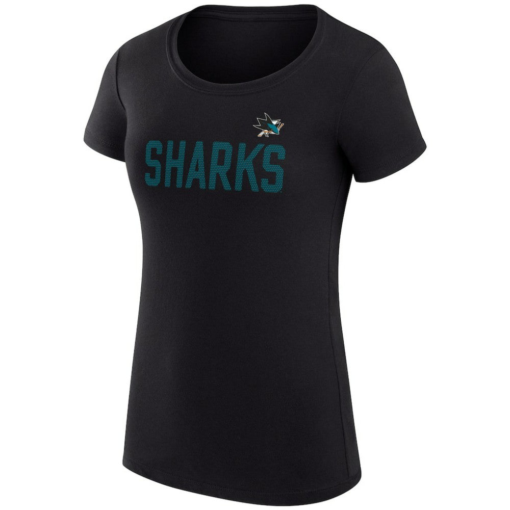 San Jose Sharks G-III 4Her by Carl Banks Women's Super-Slim Fit Lightweight Dot Print Team T-Shirt Black