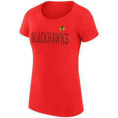 Chicago Blackhawks G-III 4Her by Carl Banks Women's Super-Slim Fit Lightweight Dot Print Team T-Shirt Red