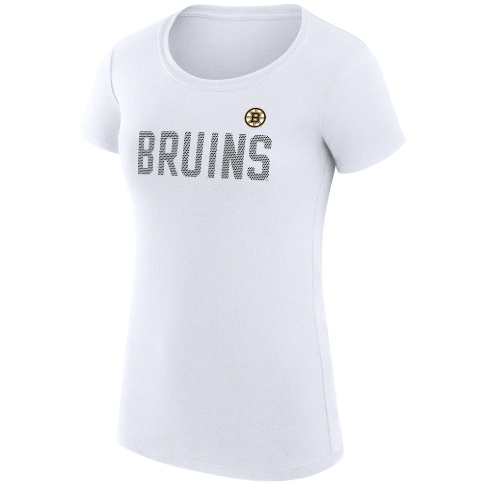 Boston Bruins G-III 4Her by Carl Banks Women's Super-Slim Fit Lightweight Dot Print Team T-Shirt White
