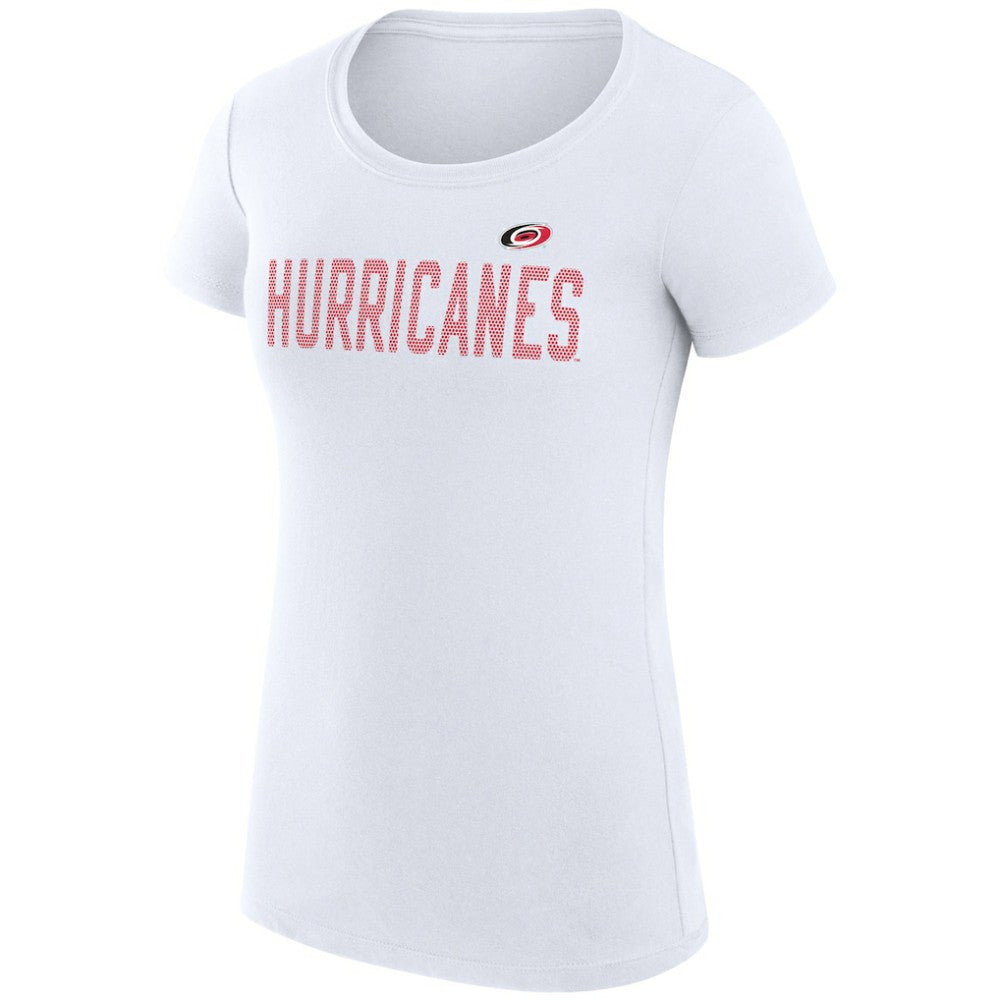 Carolina Hurricanes G-III 4Her by Carl Banks Women's Super-Slim Fit Lightweight Dot Print Team T-Shirt White