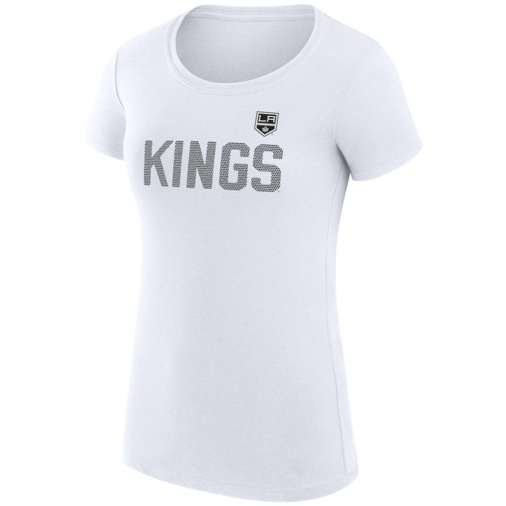 Los Angeles Kings G-III 4Her by Carl Banks Women's Super-Slim Fit Lightweight Dot Print Team T-Shirt White
