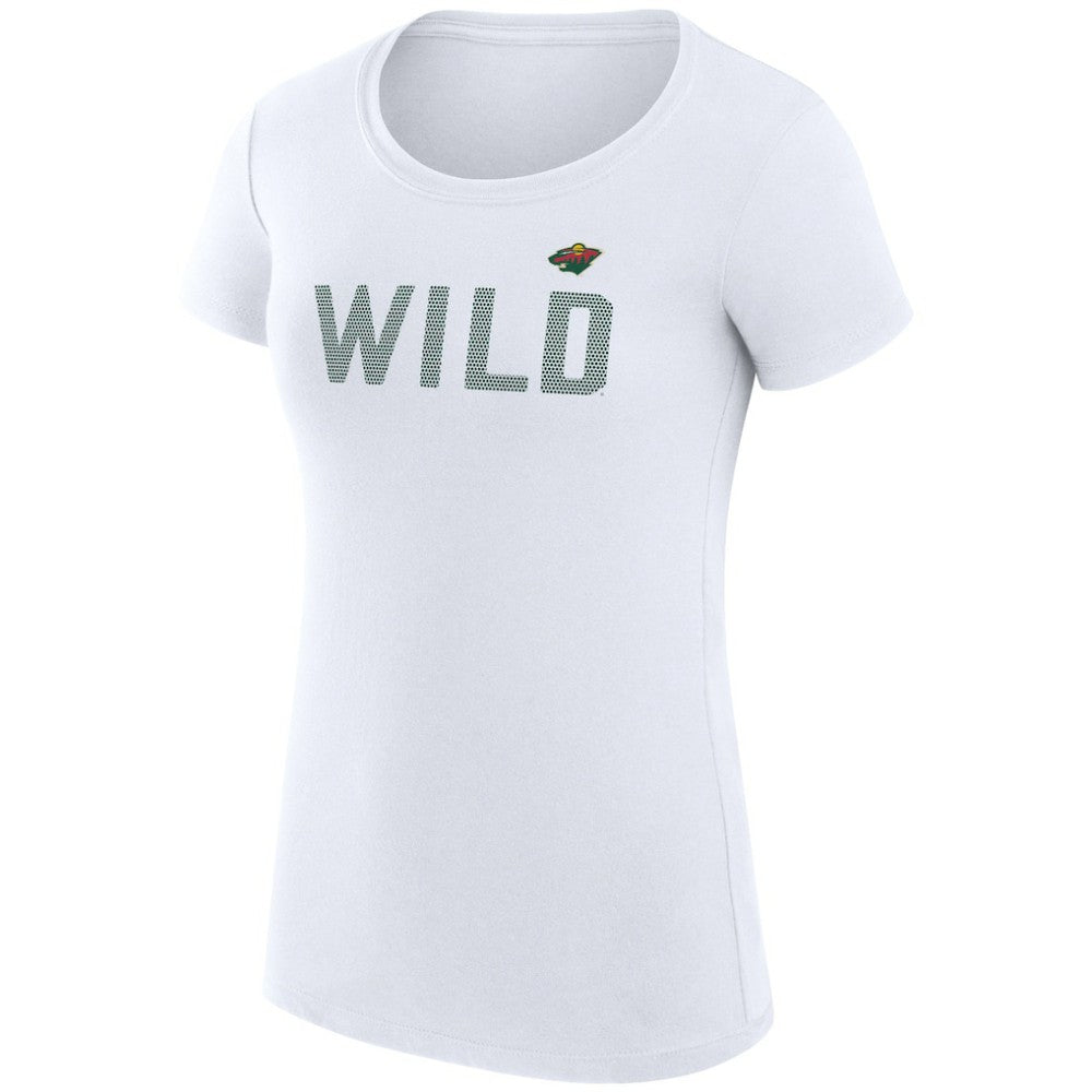 Minnesota Wild G-III 4Her by Carl Banks Women's Super-Slim Fit Lightweight Dot Print Team T-Shirt White