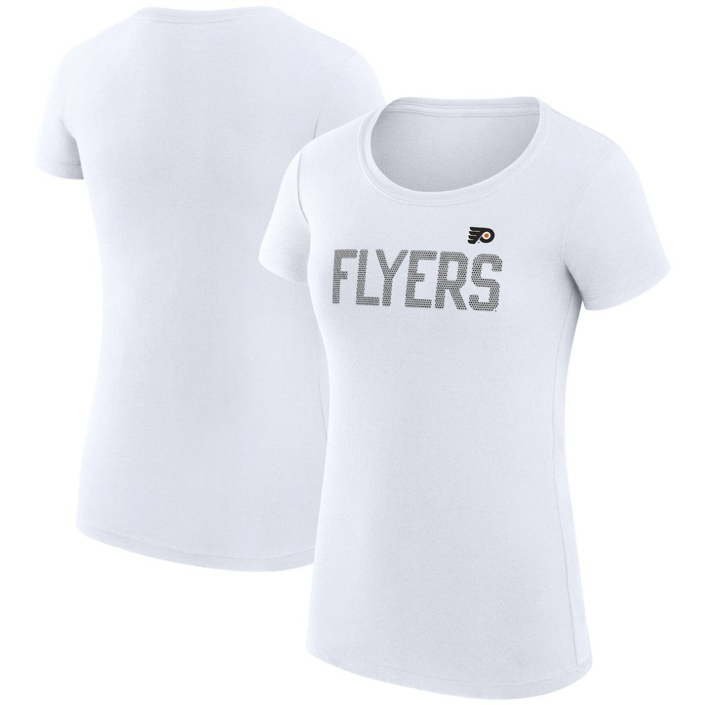 Philadelphia Flyers G-III 4Her by Carl Banks Women's Super-Slim Fit Lightweight Dot Print Team T-Shirt White