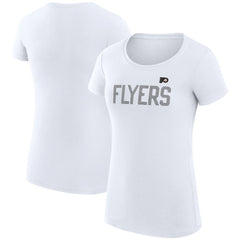 Philadelphia Flyers G-III 4Her by Carl Banks Women's Super-Slim Fit Lightweight Dot Print Team T-Shirt White