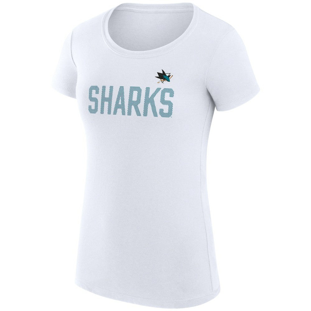 San Jose Sharks G-III 4Her by Carl Banks Women's Super-Slim Fit Lightweight Dot Print Team T-Shirt White