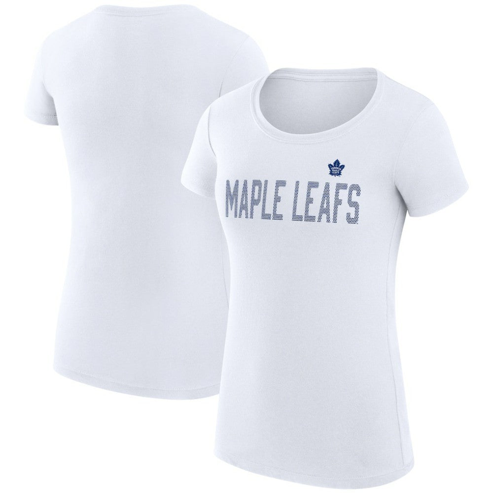 Toronto Maple Leafs G-III 4Her by Carl Banks Women's Super-Slim Fit Lightweight Dot Print Team T-Shirt White
