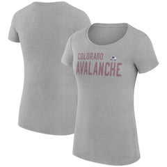 Colorado Avalanche G-III 4Her by Carl Banks Women's Super-Slim Fit Lightweight Dot Print Team T-Shirt Heather Gray