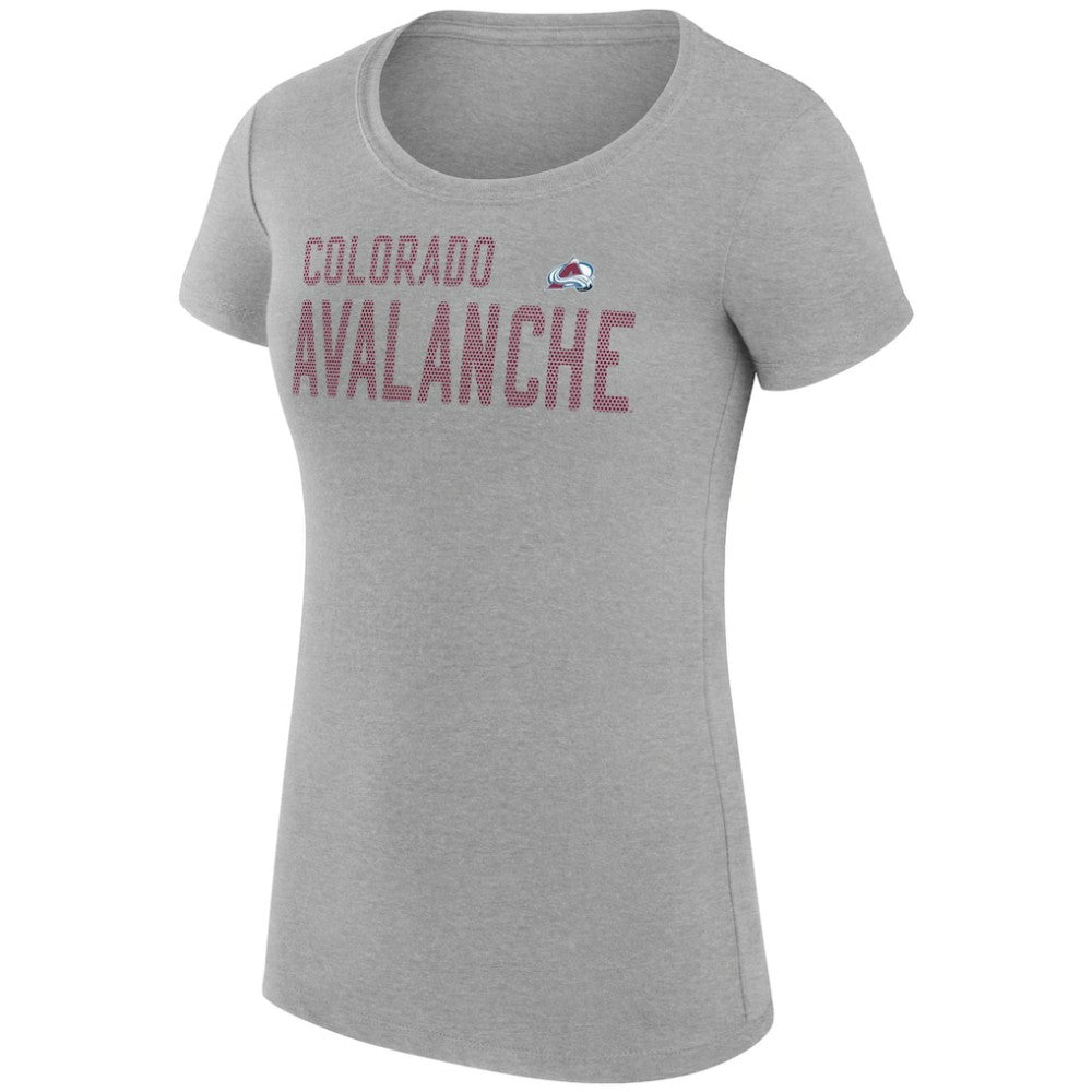 Colorado Avalanche G-III 4Her by Carl Banks Women's Super-Slim Fit Lightweight Dot Print Team T-Shirt Heather Gray