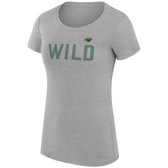 Minnesota Wild G-III 4Her by Carl Banks Women's Super-Slim Fit Lightweight Dot Print Team T-Shirt Heather Gray