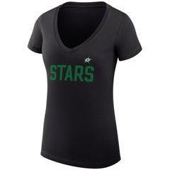 Dallas Stars G-III 4Her by Carl Banks Women's Super-Slim Fit Lightweight Dot Print Team V-Neck T-Shirt Black