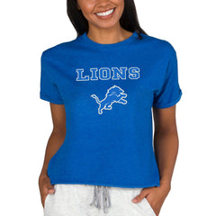Detroit Lions Concepts Sport Women's Tri-Blend Mainstream Terry Short Sleeve Sweatshirt Top - Blue cheap