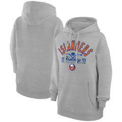 New York Islanders Starter Puck Pullover Hoodie Heather Gray