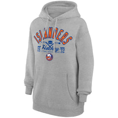 New York Islanders Starter Puck Pullover Hoodie Heather Gray