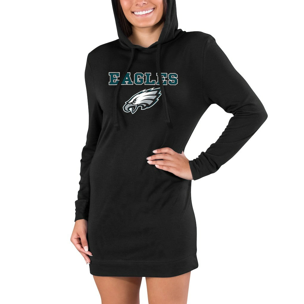 Philadelphia Eagles Concepts Sport Women's Gather Long Sleeve Hoodie Nightshirt - Black online