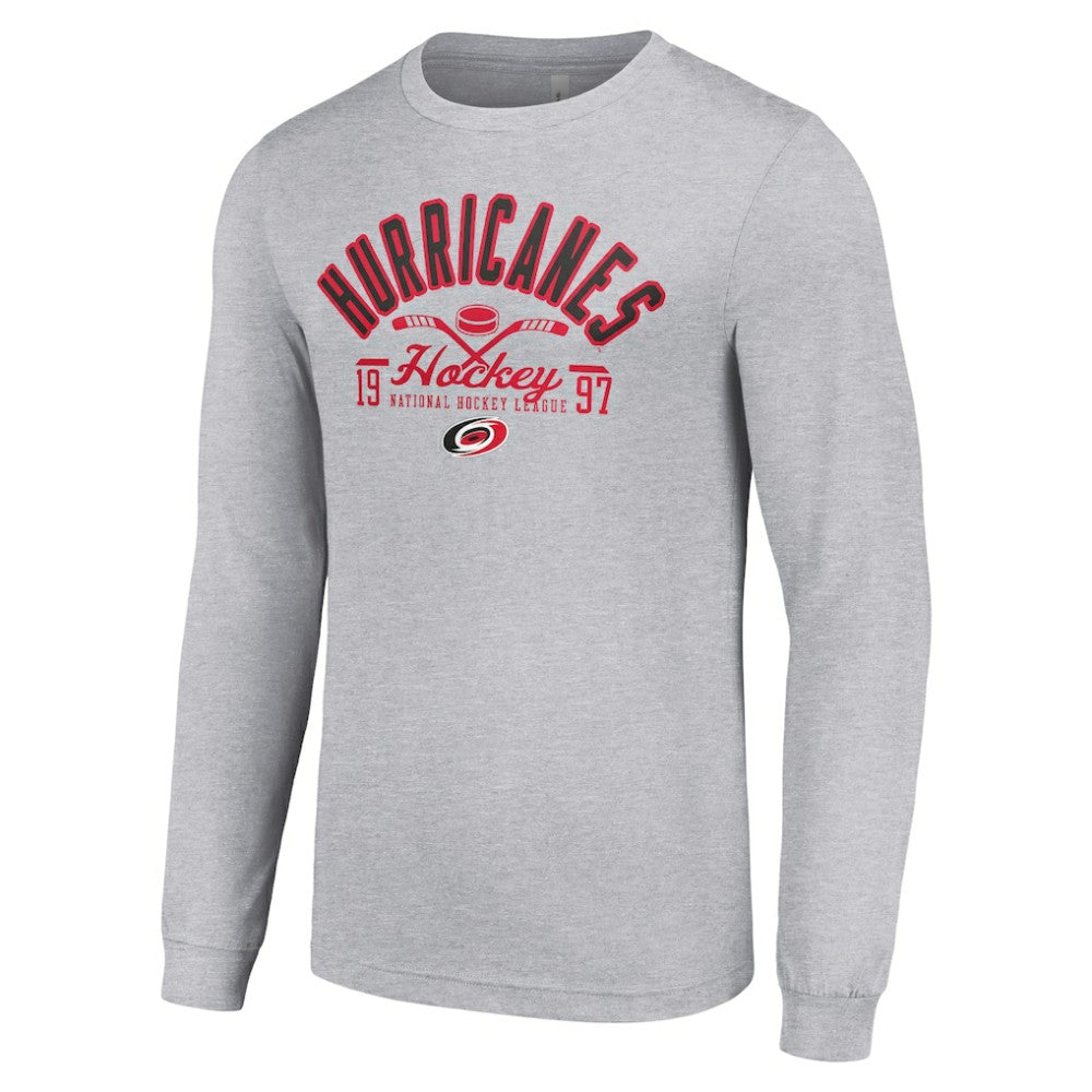 Carolina Hurricanes Starter Puck Long Sleeve T-Shirt Heather Gray