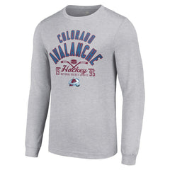 Colorado Avalanche Starter Puck Long Sleeve T-Shirt Heather Gray
