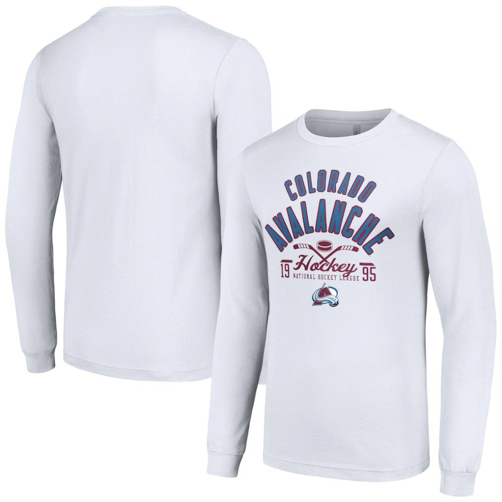 Colorado Avalanche Starter Puck Long Sleeve T-Shirt White