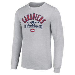 Montreal Canadiens Starter Puck Long Sleeve T-Shirt Heather Gray