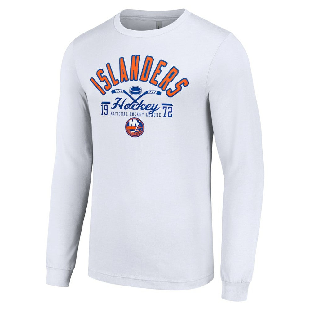 New York Islanders Starter Puck Long Sleeve T-Shirt White