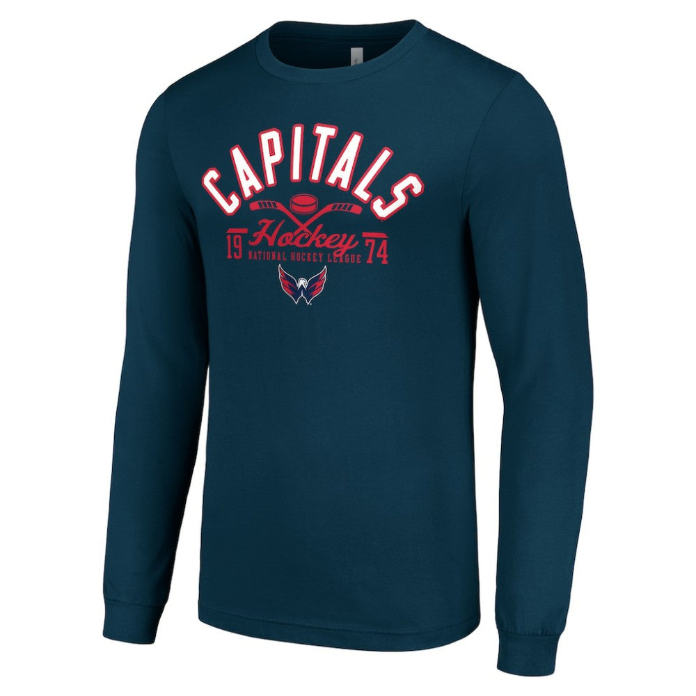 Washington Capitals Starter Puck Long Sleeve T-Shirt Navy