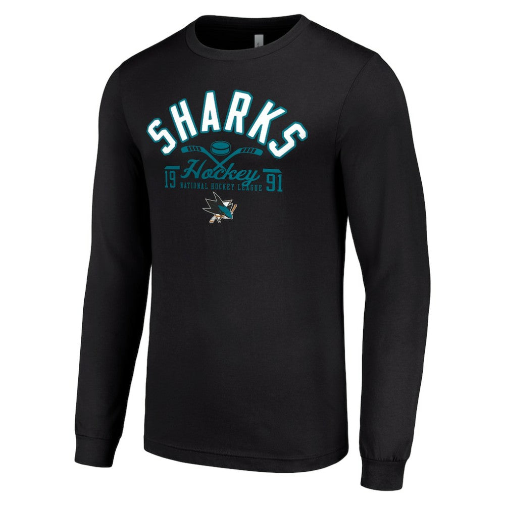San Jose Sharks Starter Puck Long Sleeve T-Shirt Black