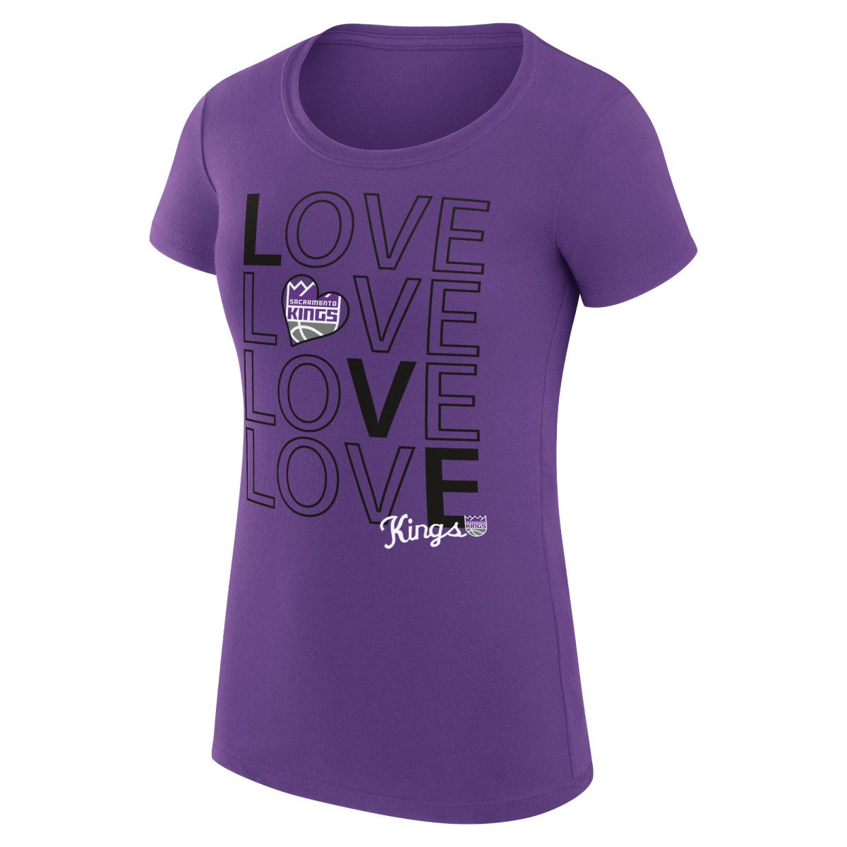 Sacramento Kings G-III 4Her by Carl Banks Women's Super-Slim Fit Lightweight Basketball Love T-Shirt - Purple sale