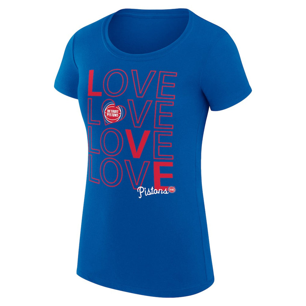 Detroit Pistons G-III 4Her by Carl Banks Women's Super-Slim Fit Lightweight Basketball Love T-Shirt sale - Royal for sale