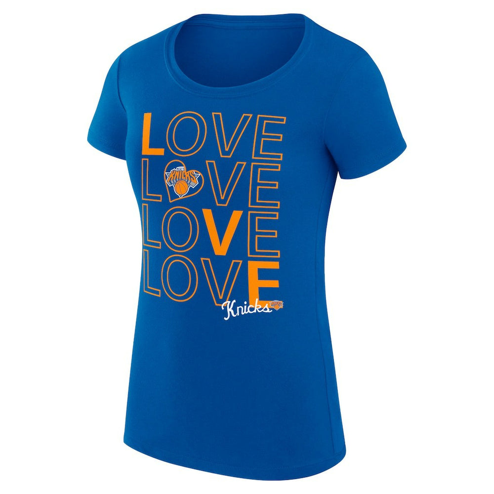 New York Knicks G-III 4Her by Carl Banks Women's Super-Slim Fit Lightweight Basketball Love T-Shirt - Royal online