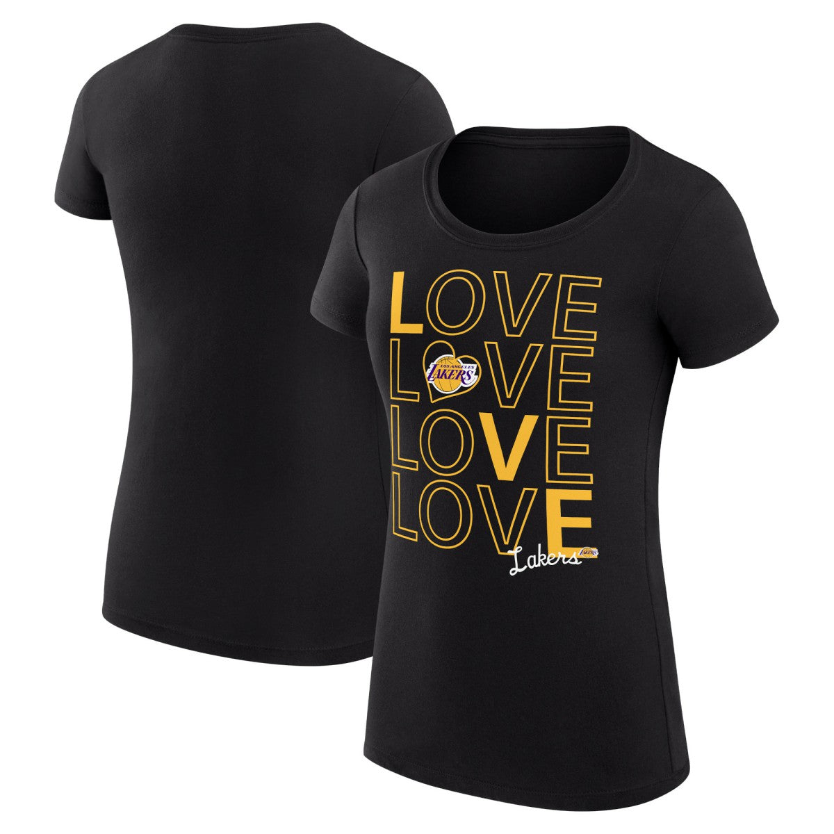 Los Angeles Lakers G-III 4Her by Carl Banks Women's Super-Slim Fit Lightweight Basketball Love T-Shirt - Black sale