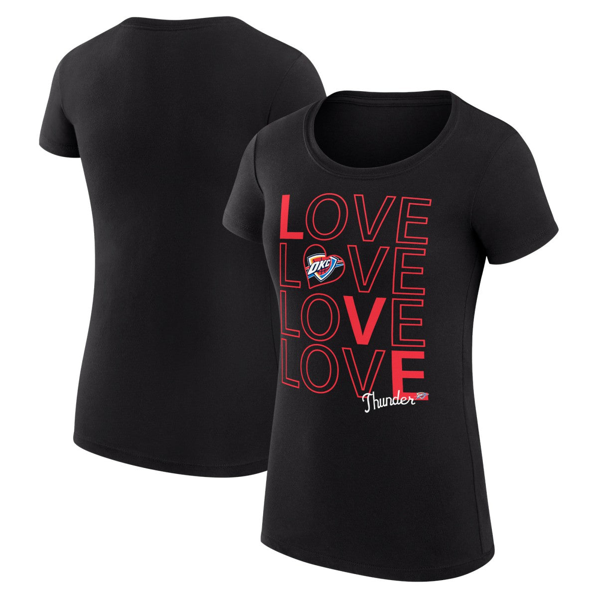 Oklahoma City Thunder G-III 4Her by Carl Banks Women's Super-Slim Fit Lightweight Basketball Love T-Shirt - Black for sale