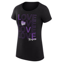 Sacramento Kings G-III 4Her by Carl Banks Women's Super-Slim Fit Lightweight Basketball Love T-Shirt - Black on sale