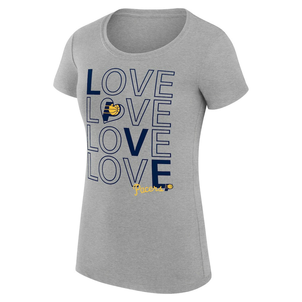 Indiana Pacers G-III 4Her by Carl Banks Women's Super-Slim Fit Lightweight Basketball Love T-Shirt - Heather Gray shop