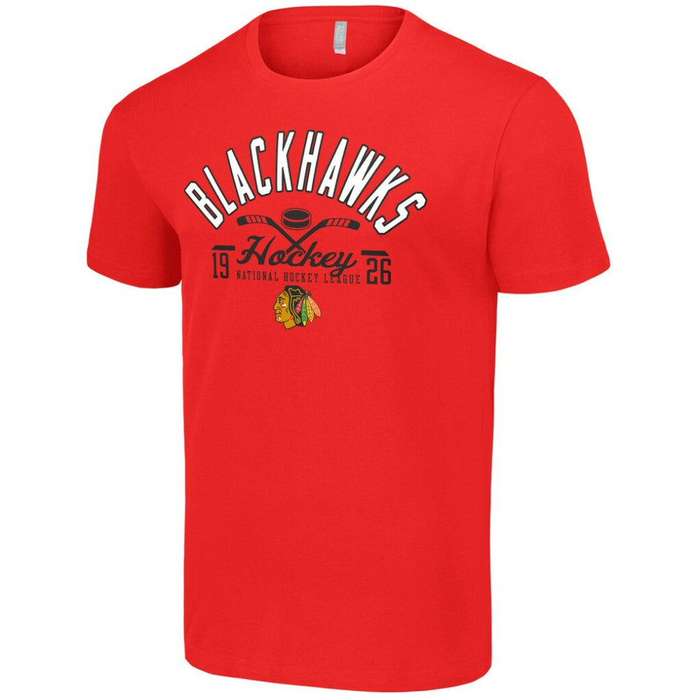 Chicago Blackhawks Starter Half Puck T-Shirt Red