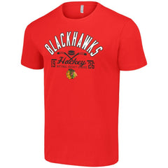 Chicago Blackhawks Starter Half Puck T-Shirt Red