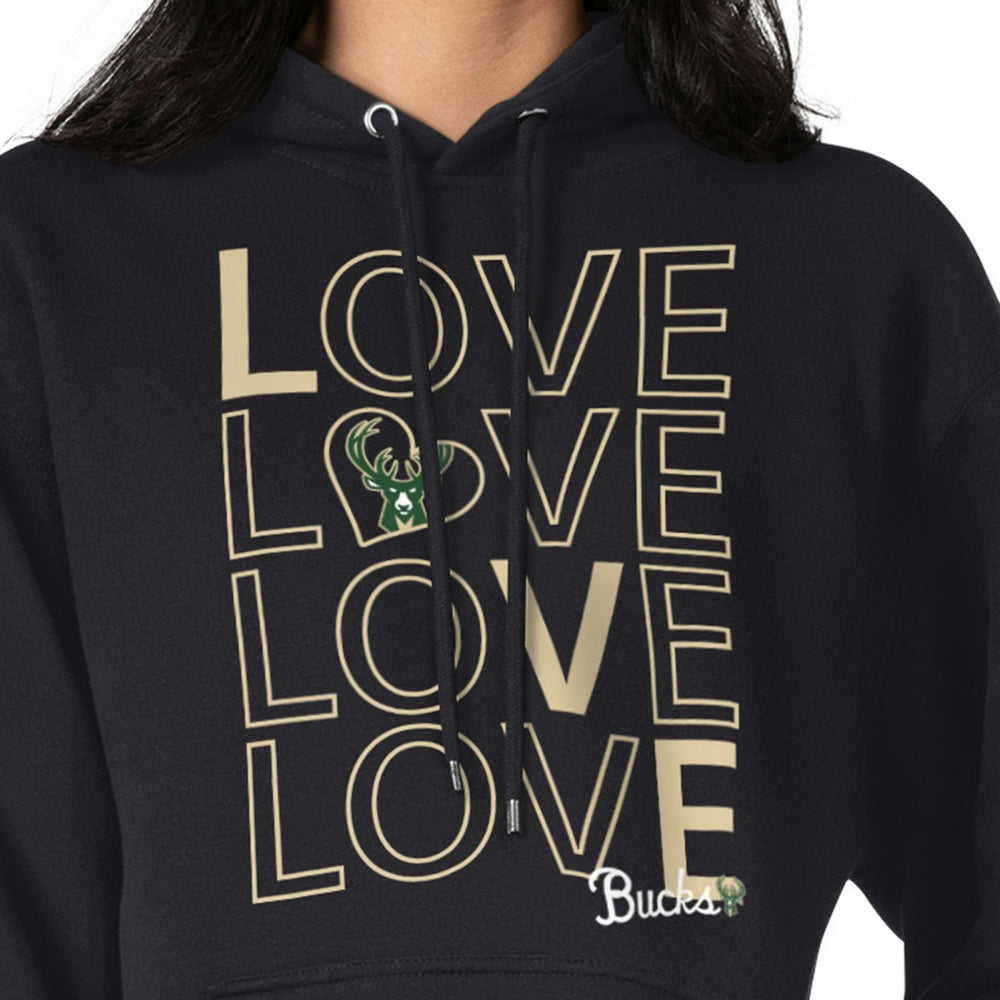 Milwaukee Bucks G-III 4Her by Carl Banks Women's Basketball Love Fleece Pullover Hoodie - Black sale