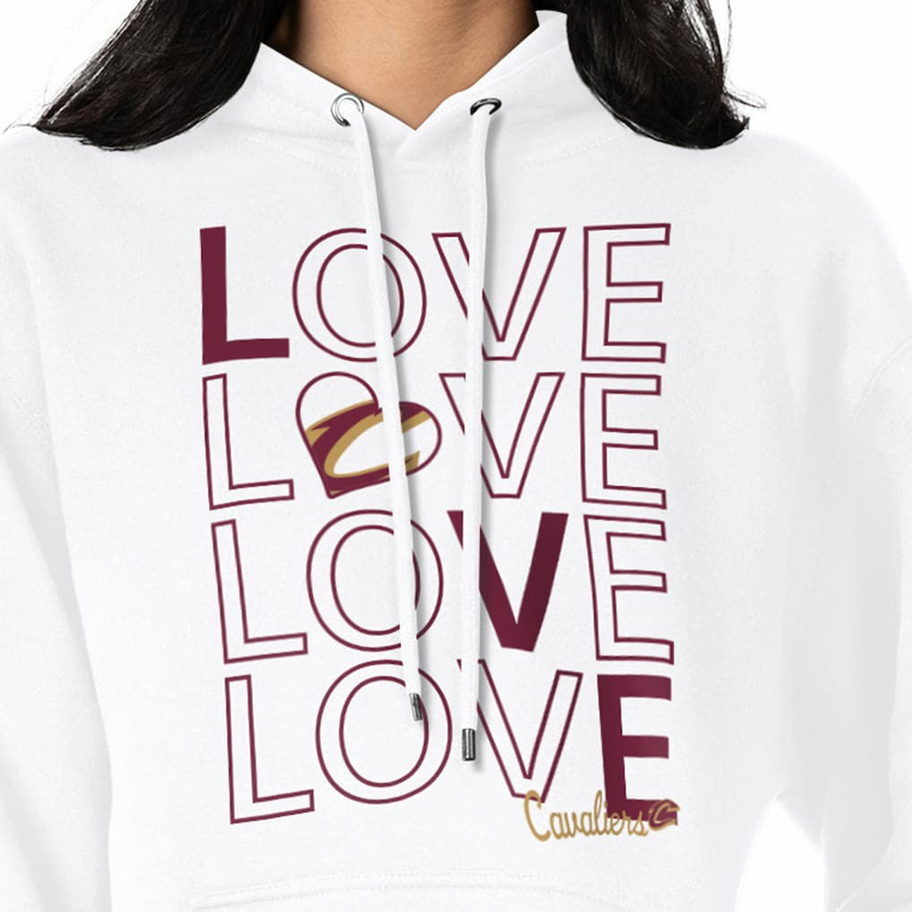 Cleveland Cavaliers G-III 4Her by Carl Banks Women's Basketball Love Fleece Pullover Hoodie sale - White outlet
