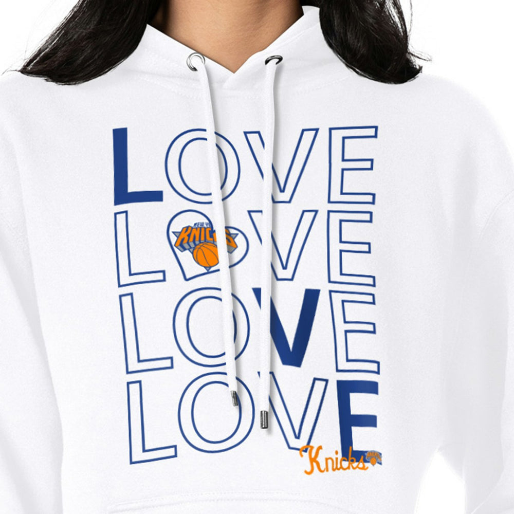 New York Knicks G-III 4Her by Carl Banks Women's Basketball Love Fleece Pullover Hoodie - White for sale