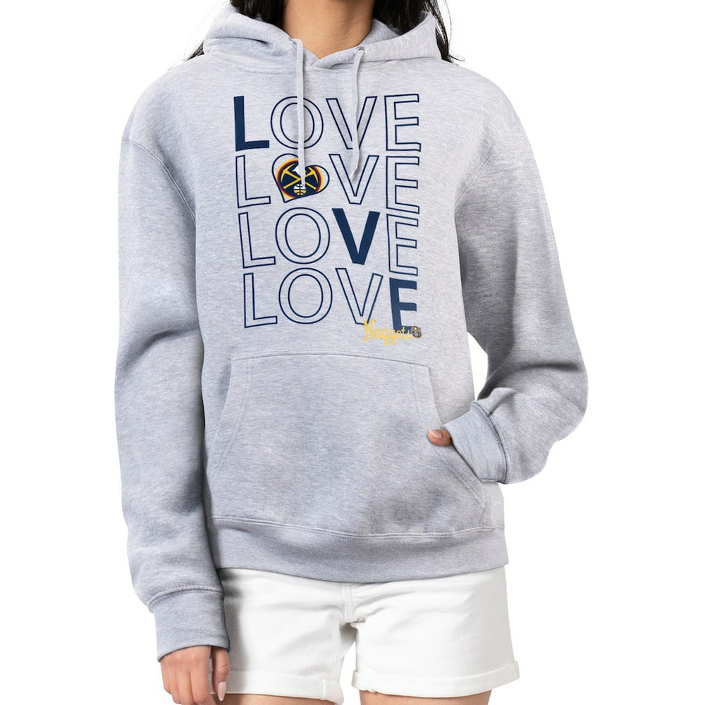 Denver Nuggets G-III 4Her by Carl Banks Women's Basketball Love Fleece Pullover Hoodie sale - Heather Gray shop