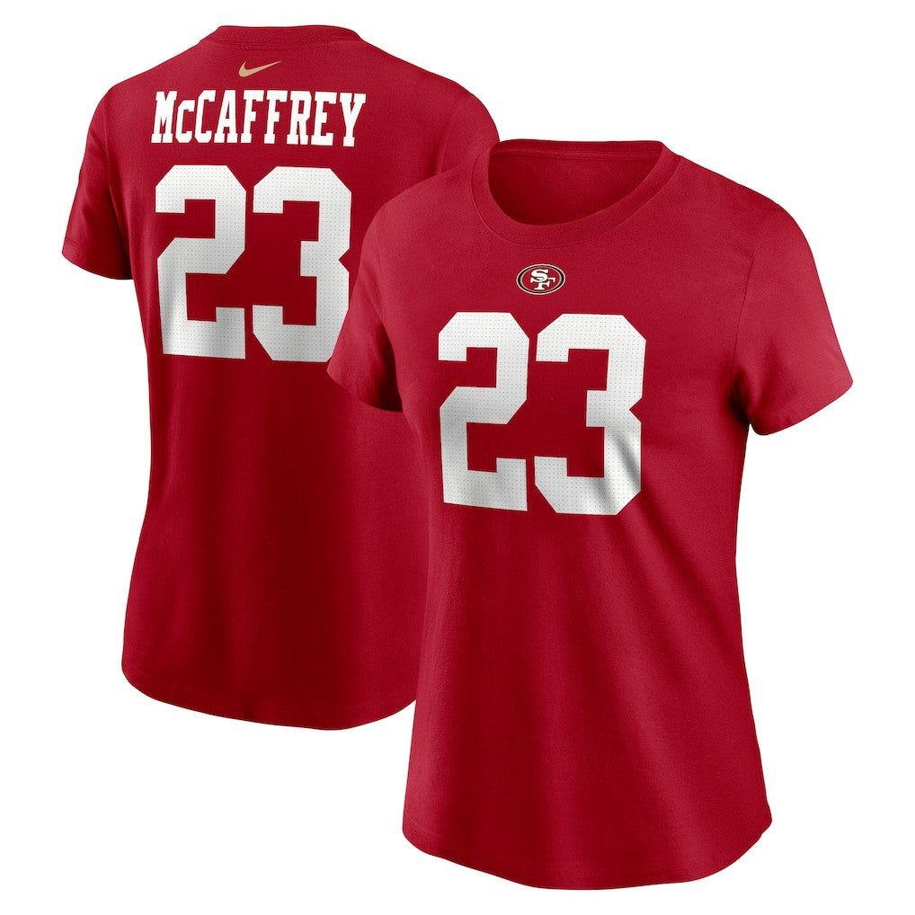 Christian McCaffrey San Francisco 49ers Women's Player Name & Number T-Shirt - Scarlet | Nike sale