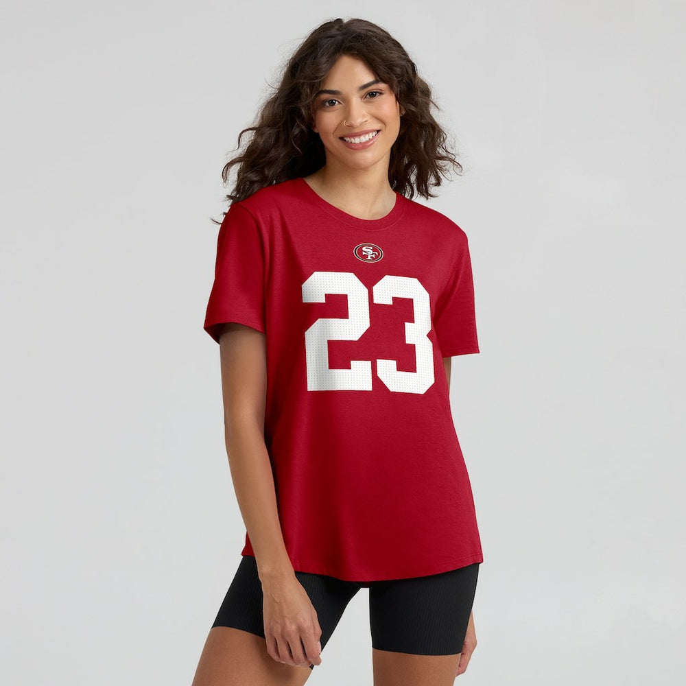 Christian McCaffrey San Francisco 49ers Women's Player Name & Number T-Shirt - Scarlet | Nike sale