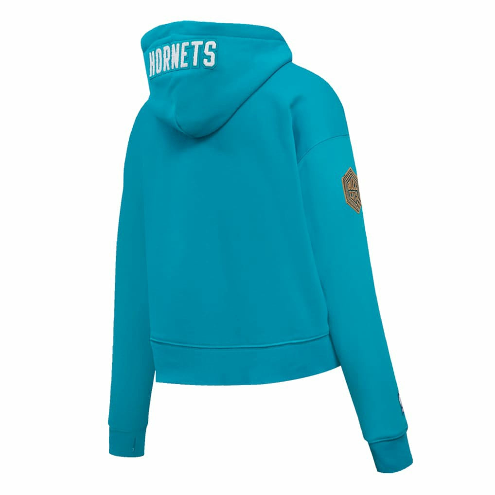 Charlotte Hornets Pro Standard Women's 2023/24 City Edition Cropped Pullover Hoodie - Teal on sale
