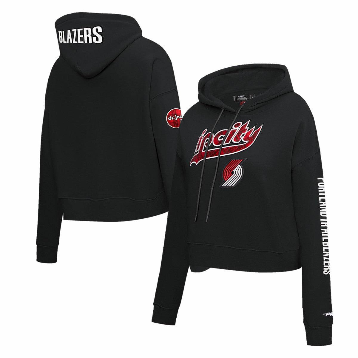 Portland Trail Blazers Pro Standard Women's 2023/24 City Edition Cropped Pullover Hoodie - Black shop