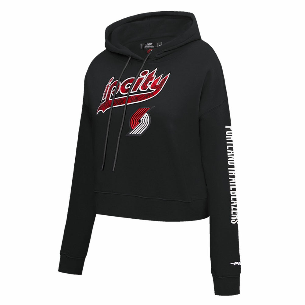 Portland Trail Blazers Pro Standard Women's 2023/24 City Edition Cropped Pullover Hoodie - Black shop