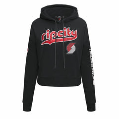 Portland Trail Blazers Pro Standard Women's 2023/24 City Edition Cropped Pullover Hoodie - Black shop