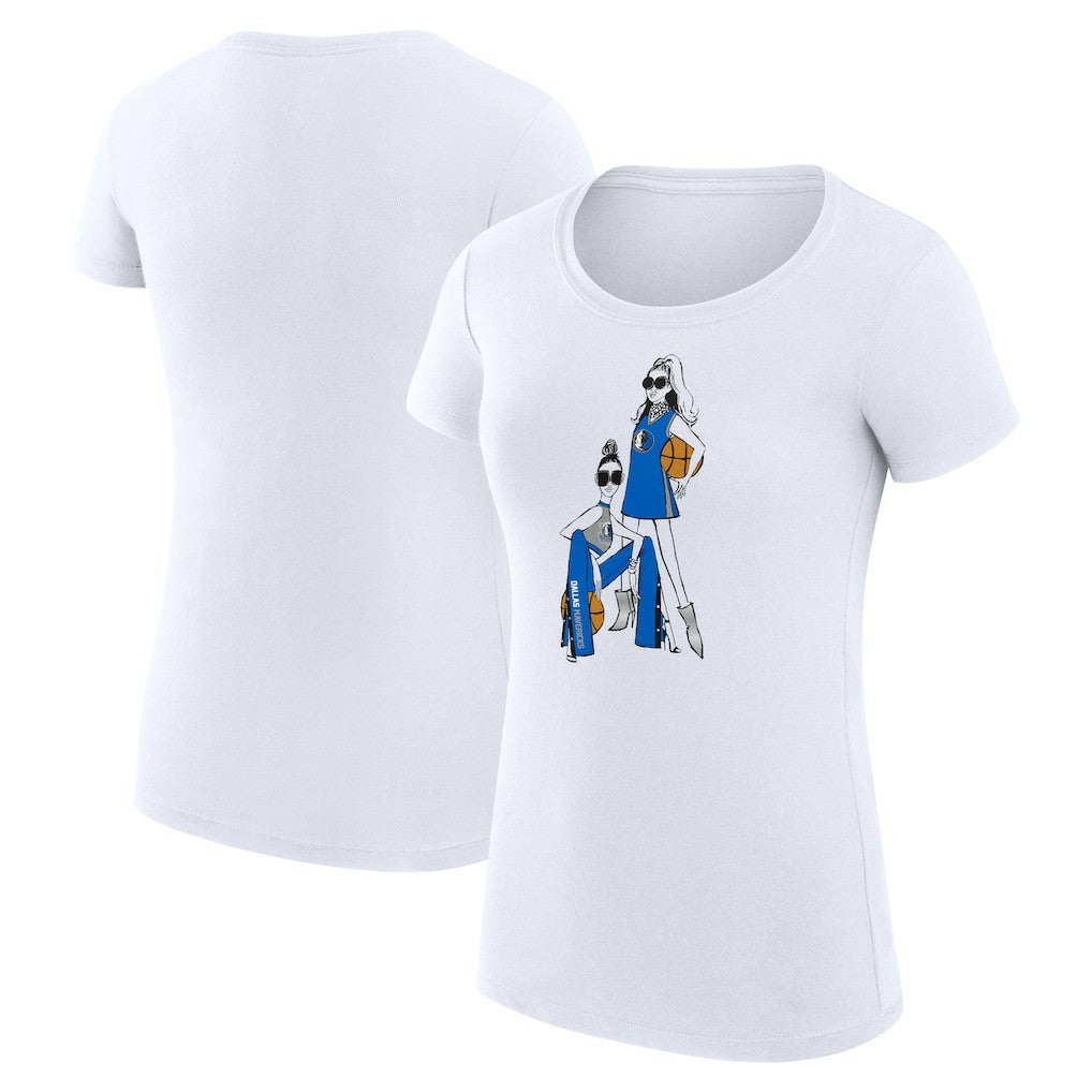Dallas Mavericks G-III 4Her by Carl Banks Women's Super-Slim Fit Lightweight Basketball Girls T-Shirt sale - White on sale